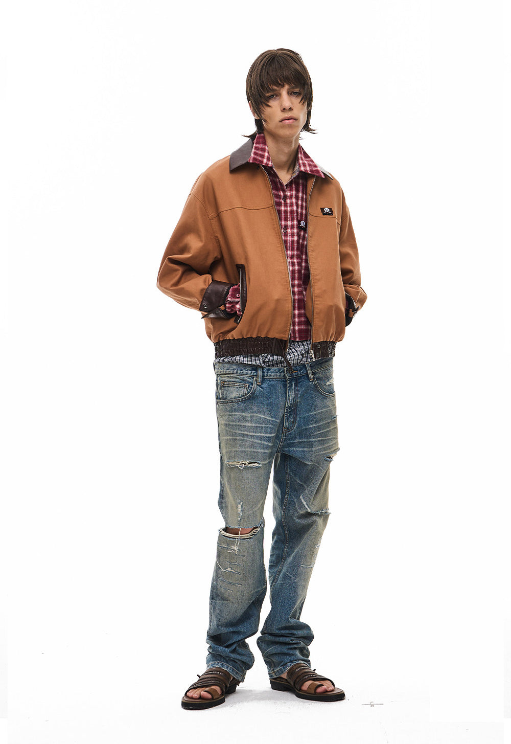 Short-Lapel Silhouette Workwear Jacket