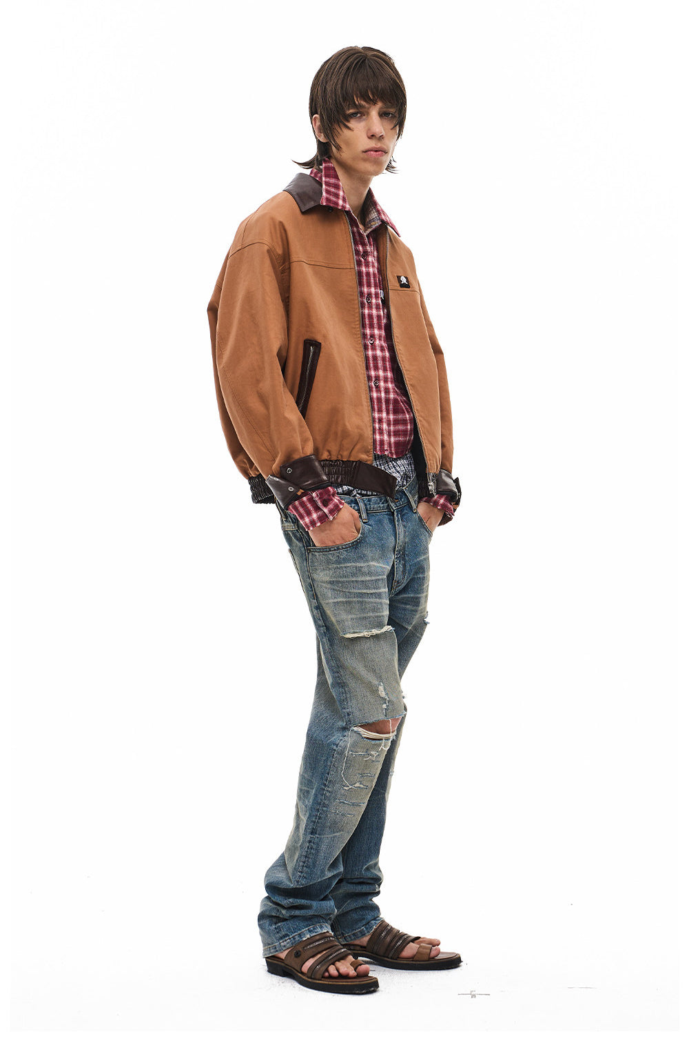 Short-Lapel Silhouette Workwear Jacket
