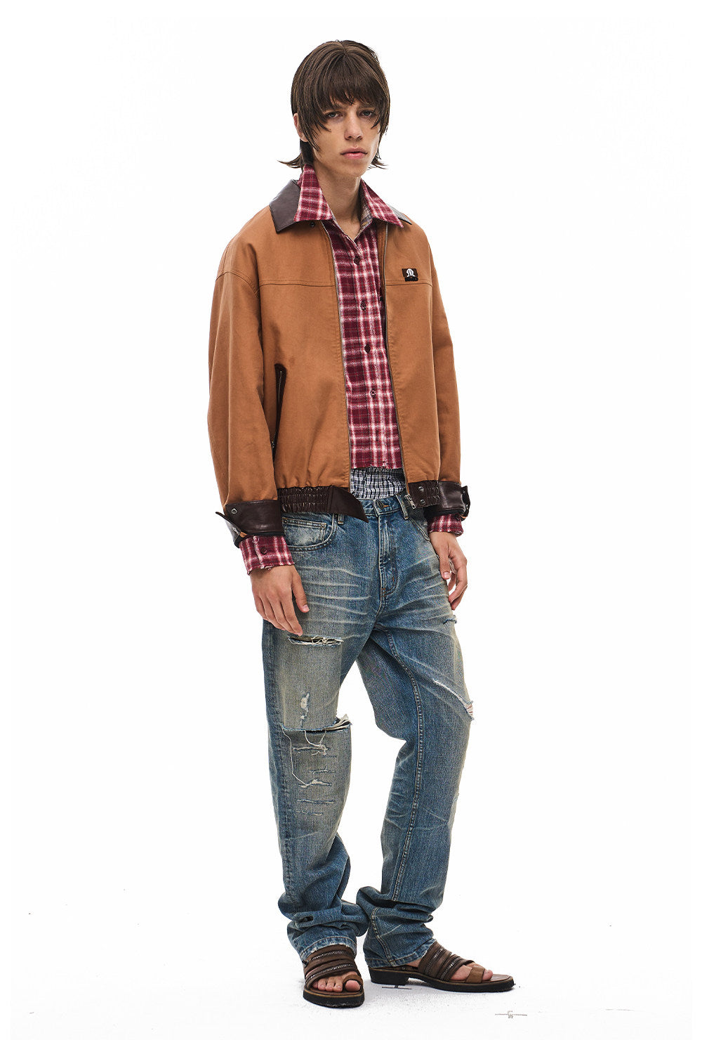 Short-Lapel Silhouette Workwear Jacket
