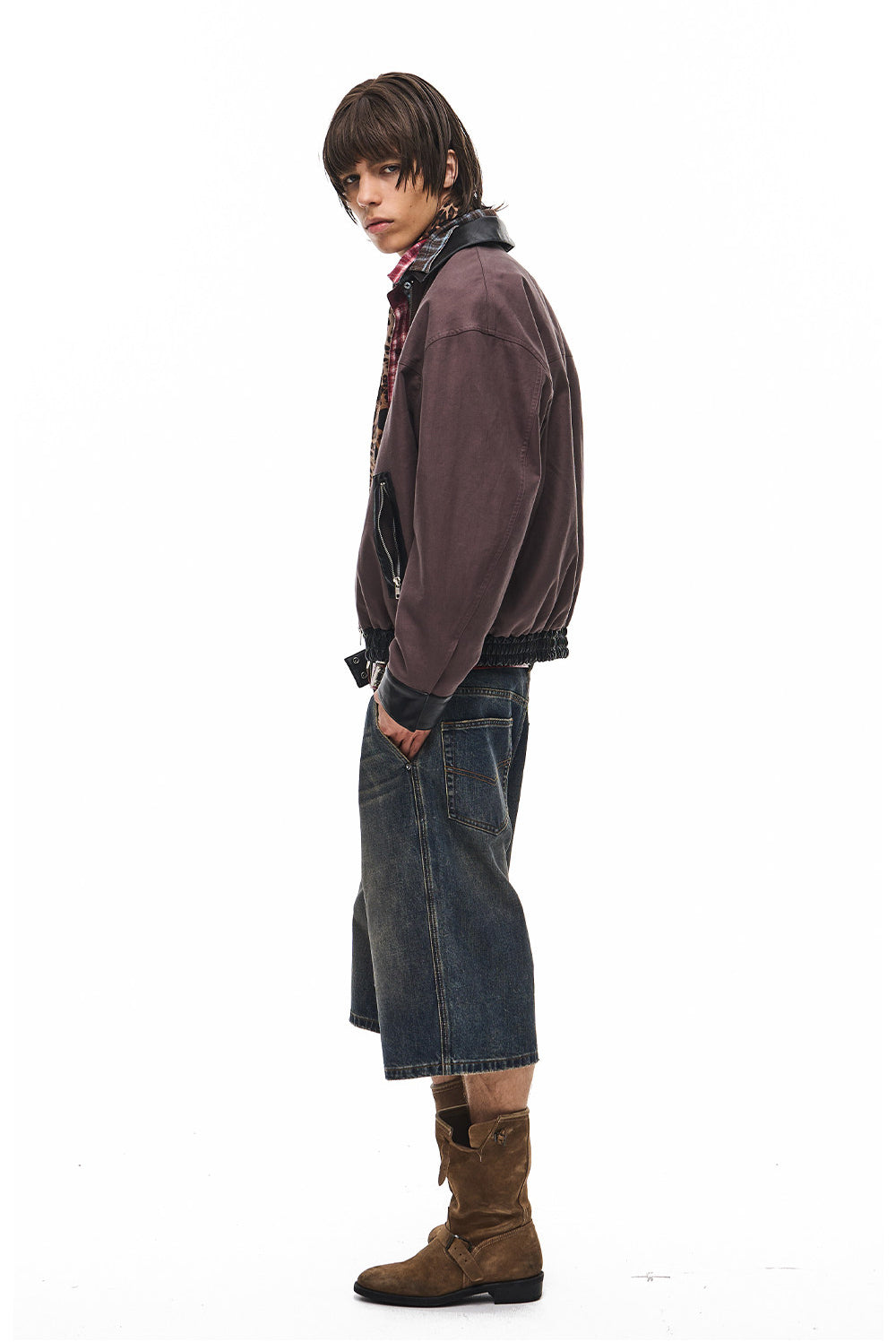 Short-Lapel Silhouette Workwear Jacket