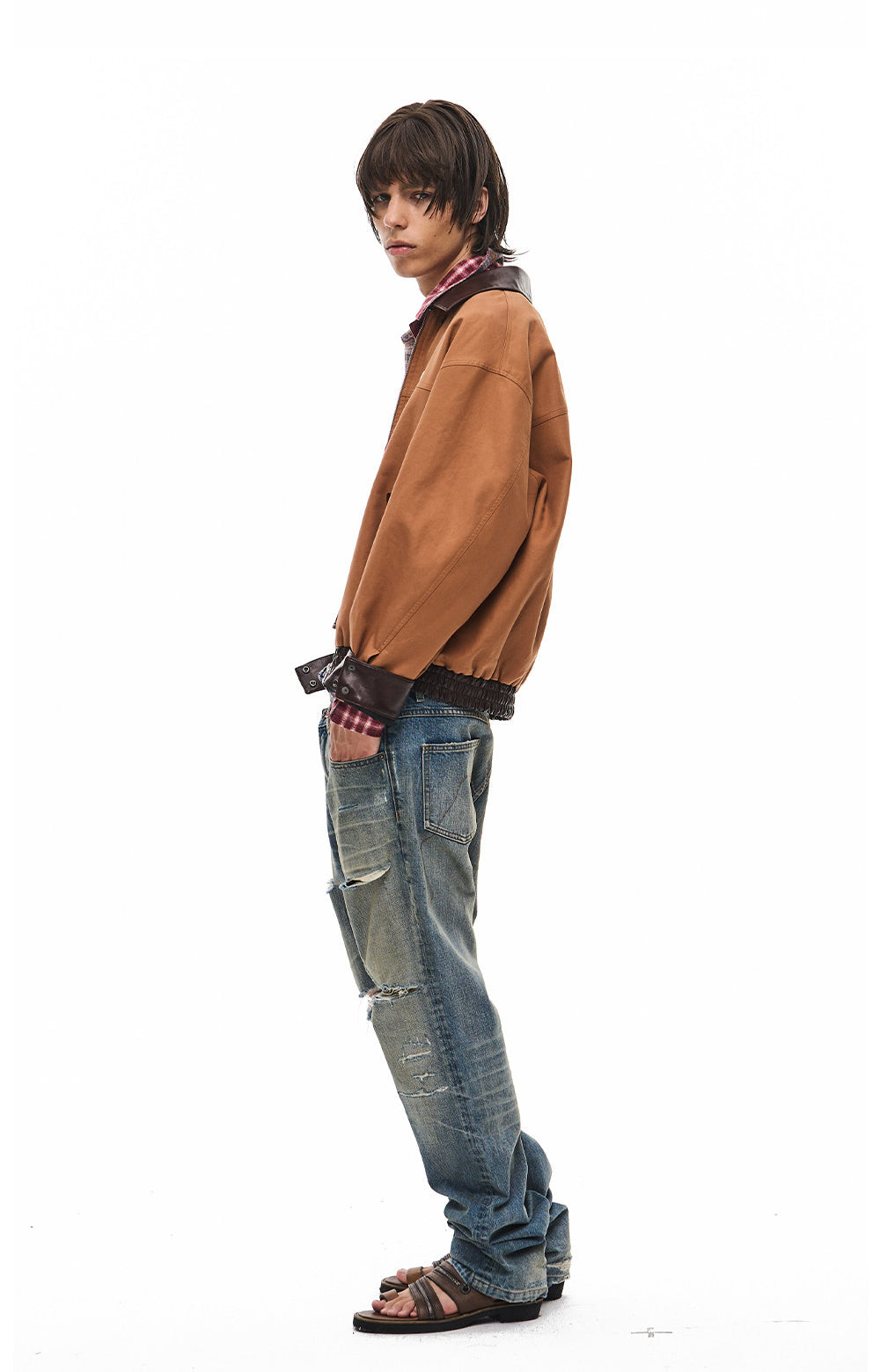 Short-Lapel Silhouette Workwear Jacket
