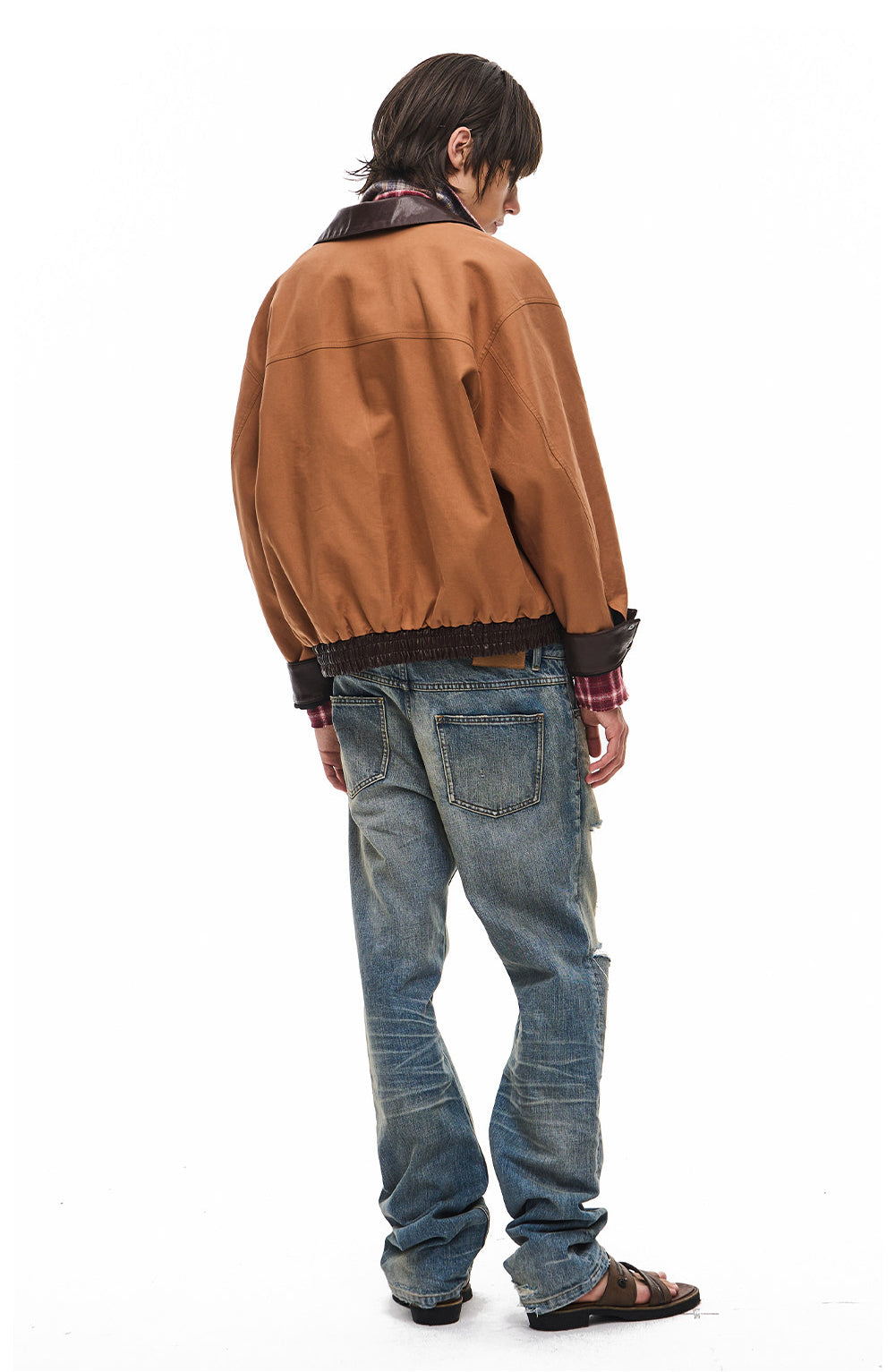 Short-Lapel Silhouette Workwear Jacket