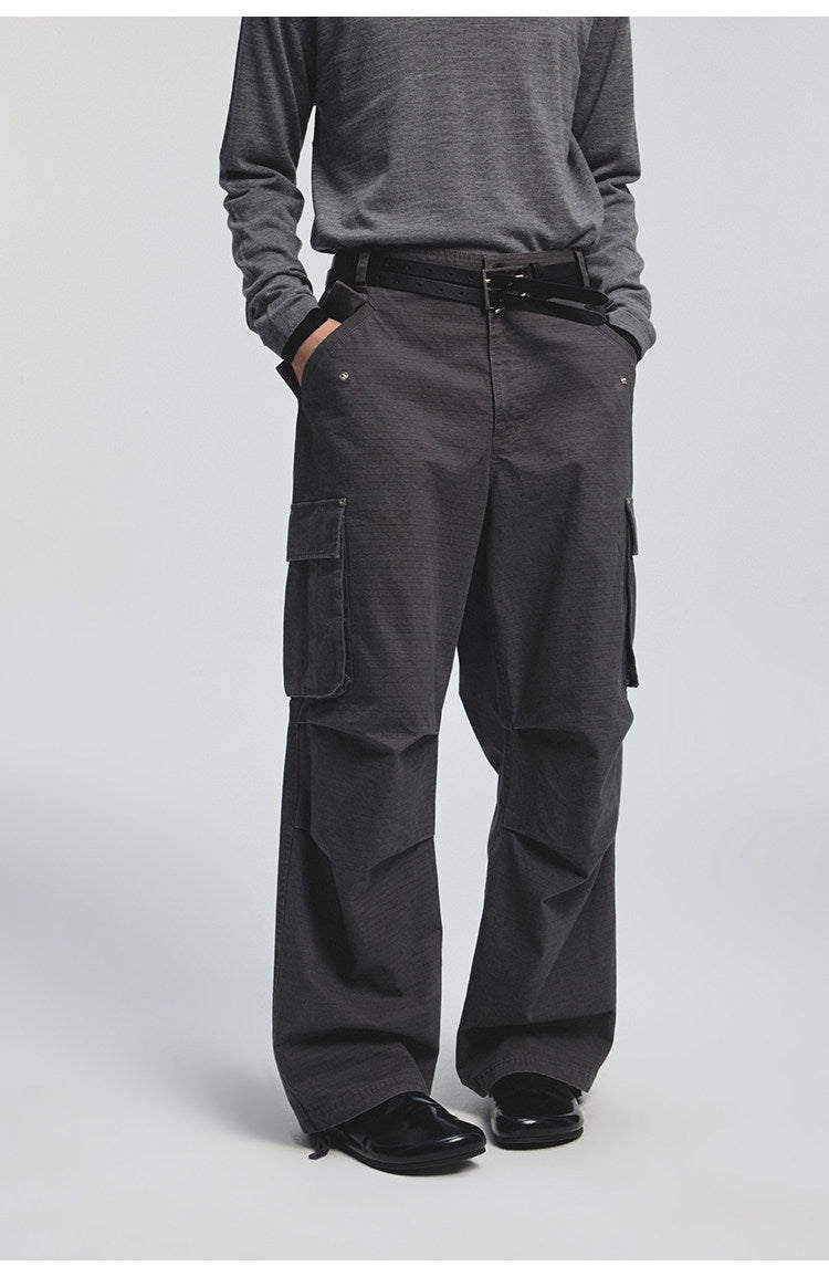 Canvas Distressed Casual Pants