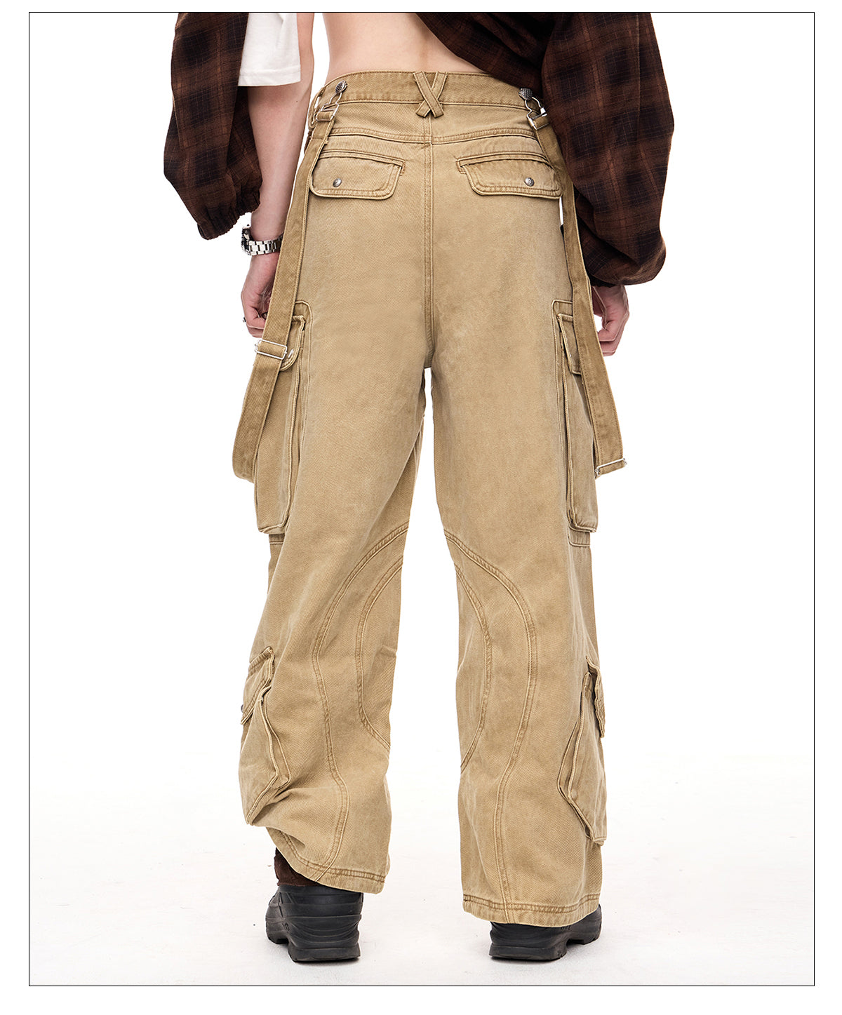 Retro Detachable Multi-pocket Overalls