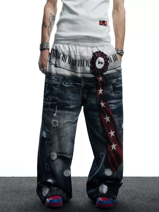 Polka Dot 3D-Printed Casual Pants