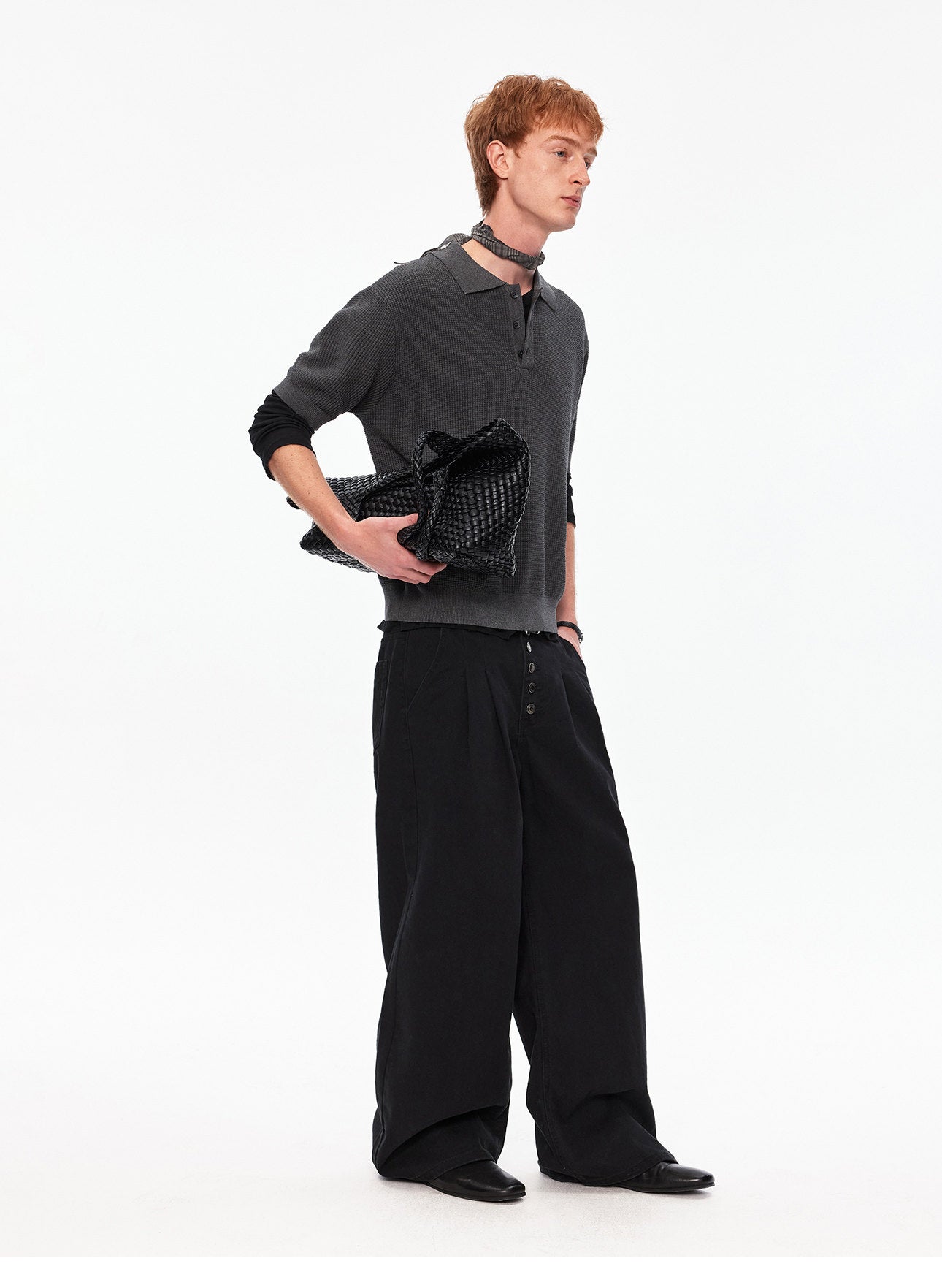 Waffle-Knit Polo Shirt