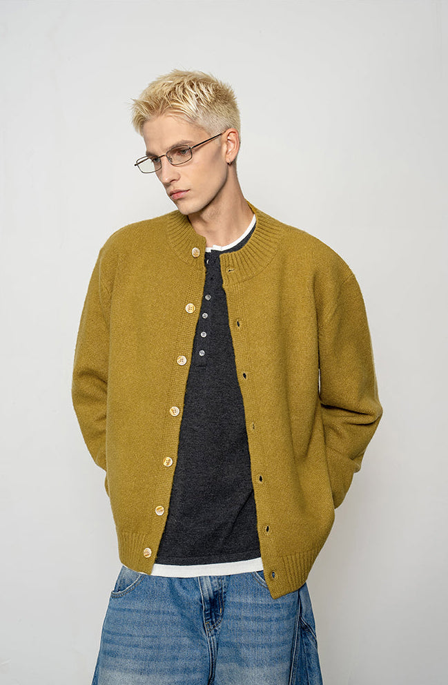 Round Neck Knit Cardigan