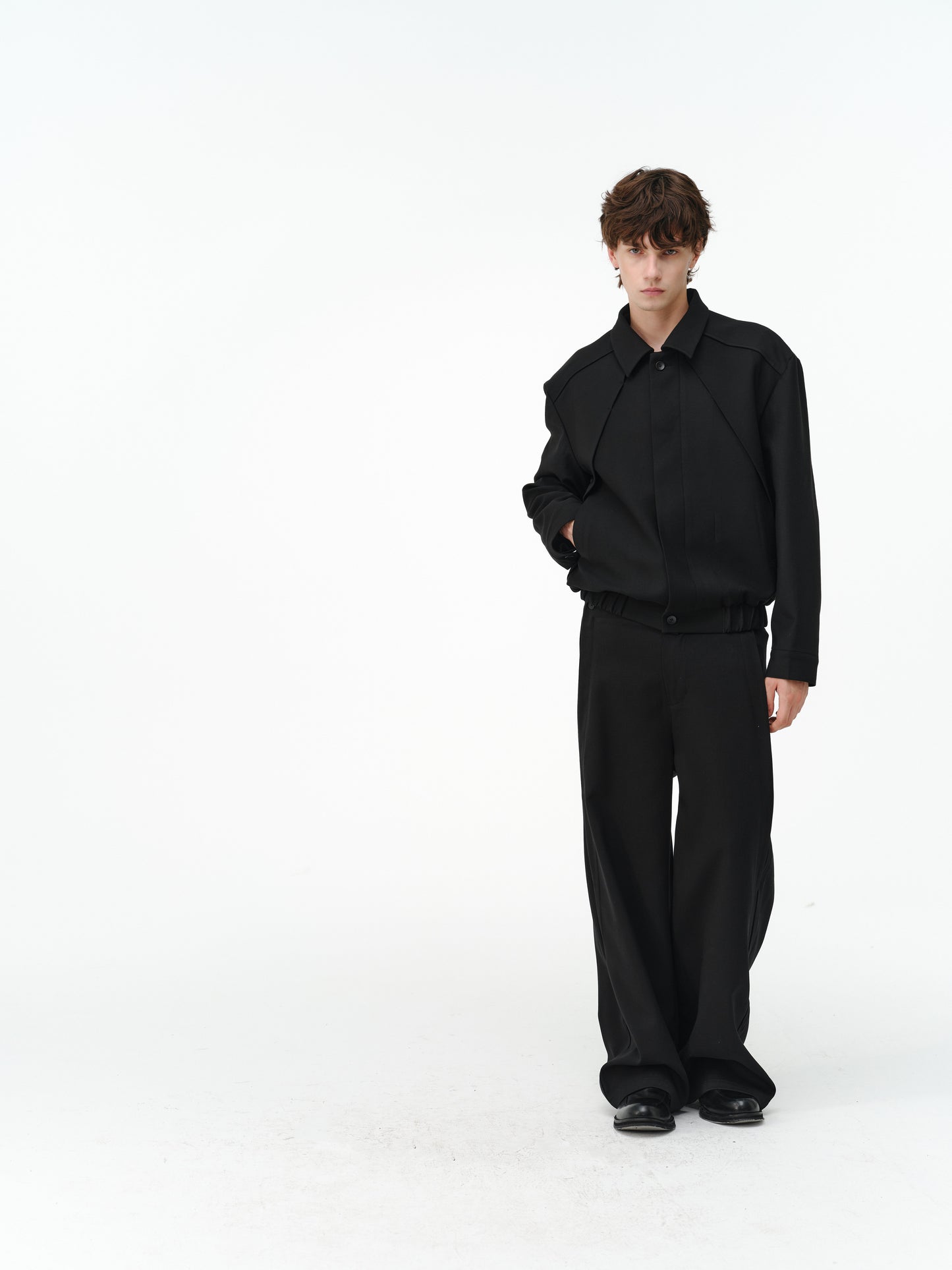 Deconstructed Straight-Shoulder Jacket