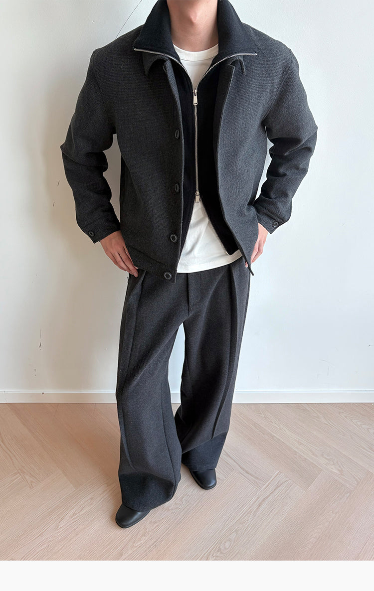 Faux Two-Piece Cotton Jacket