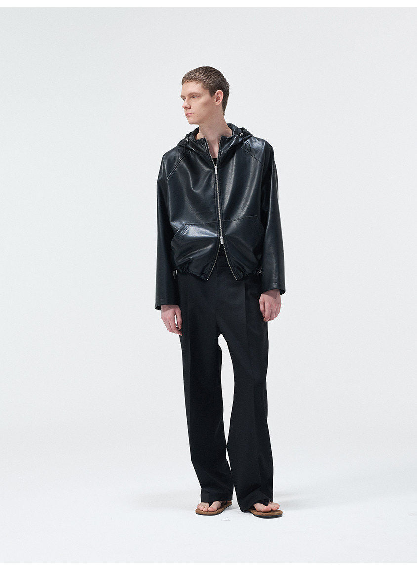 Hooded Leather Jacket