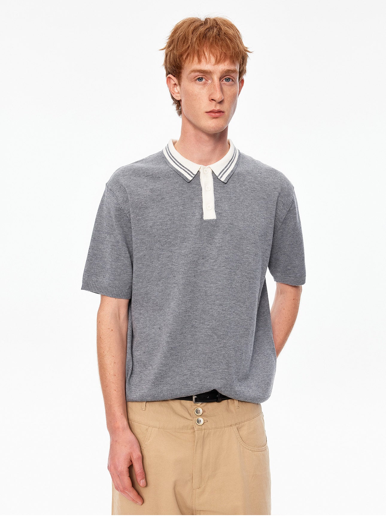 Casual Knit Polo Shirt