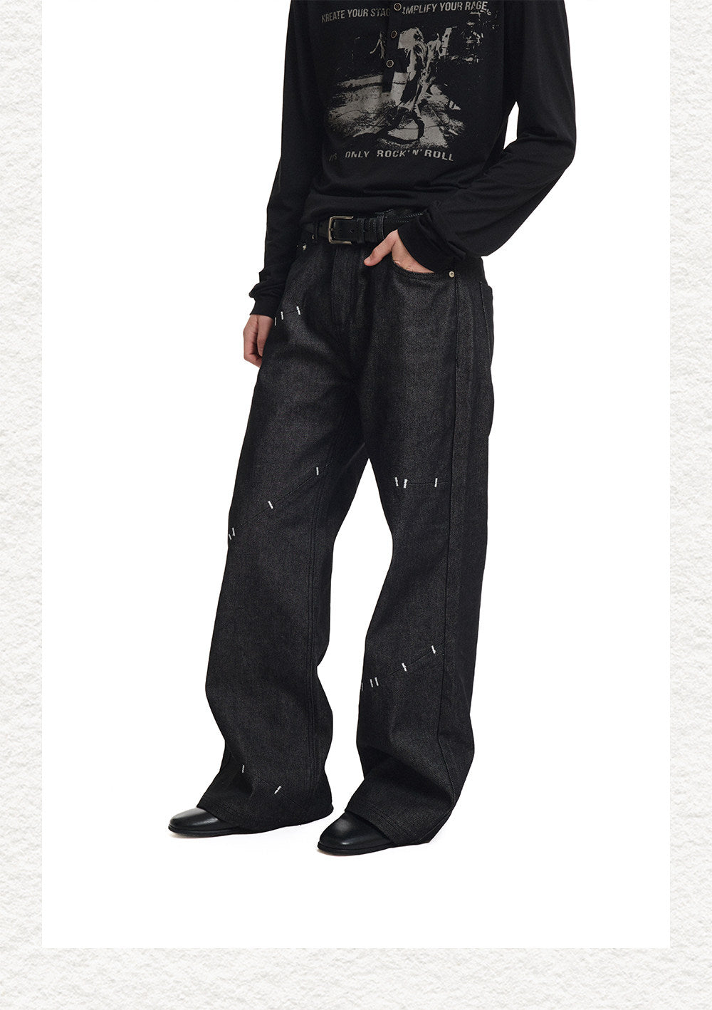 A-Line Farm Original Cowhide Strip Jeans
