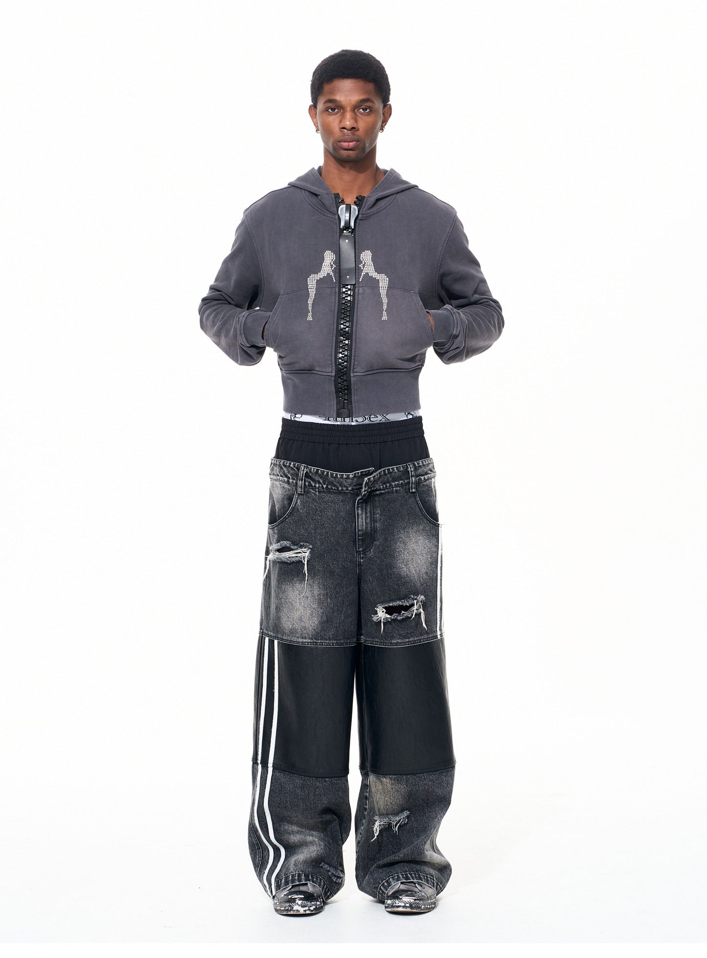 Oversized Hooded Sweatshirt with Zipper