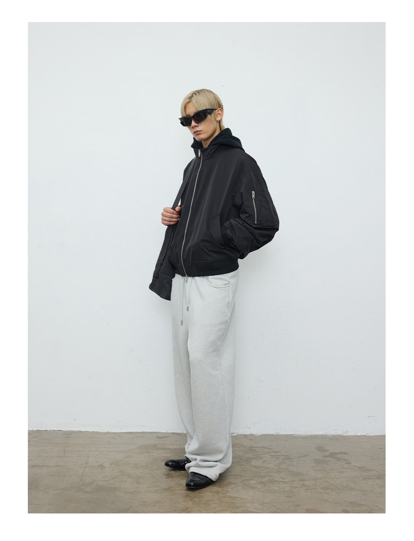 Stand Collar Pleated Casual Jacket