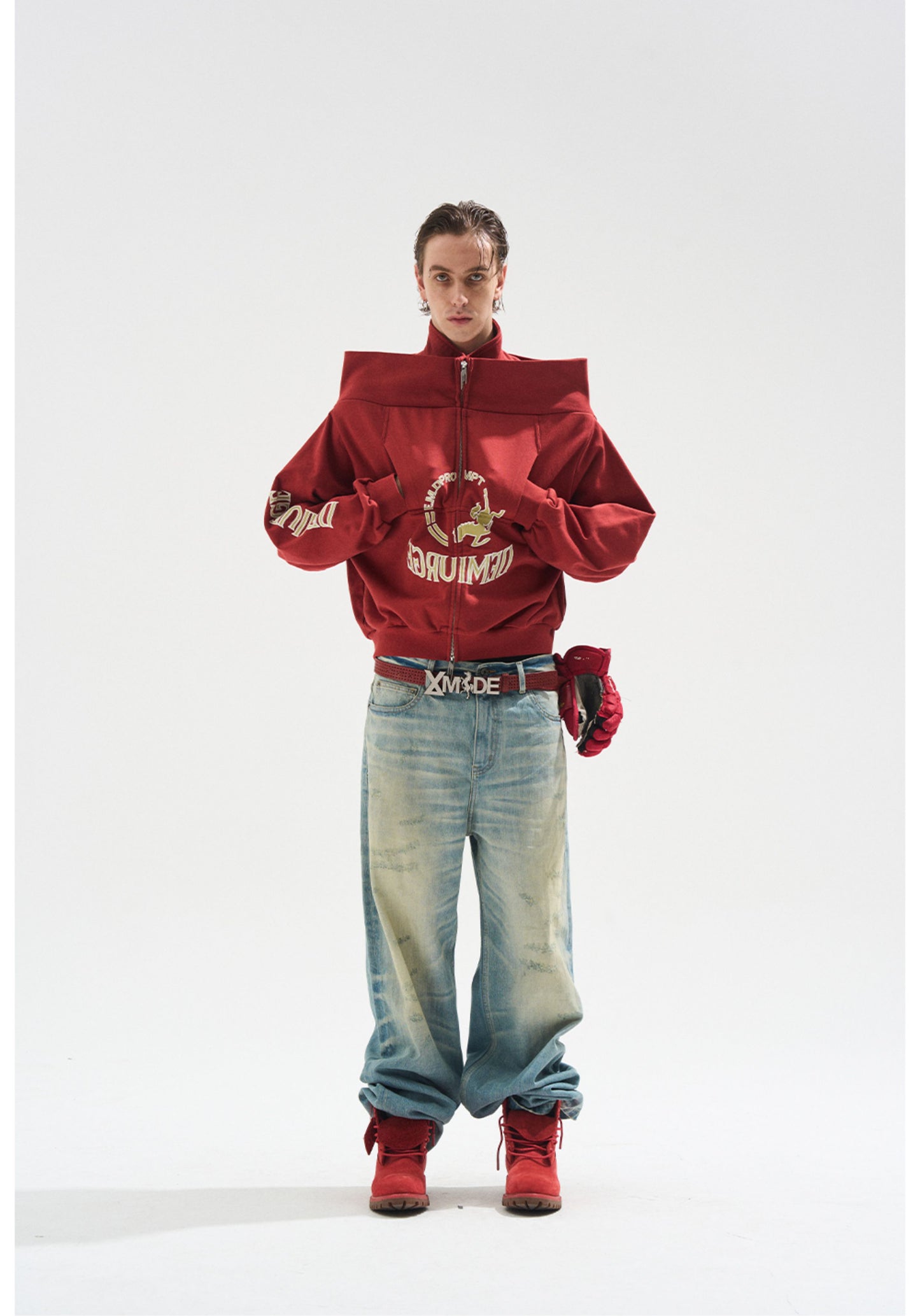 One-Shoulder Zipper Sweatshirt