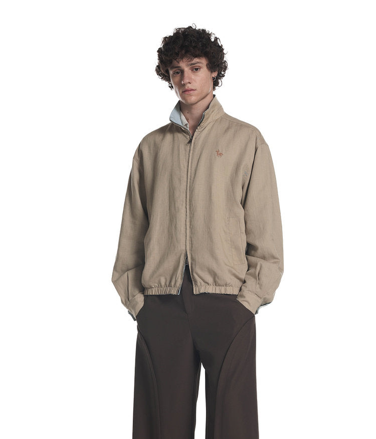 Reversible Lyocell Linen Blend Jacket