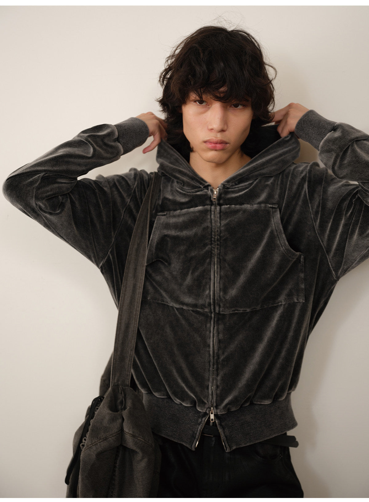 Wax-Dyed Jacket with Velvet Hood