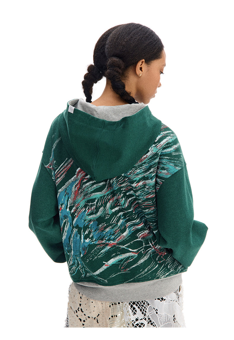 Reversible Hooded Sweatshirt