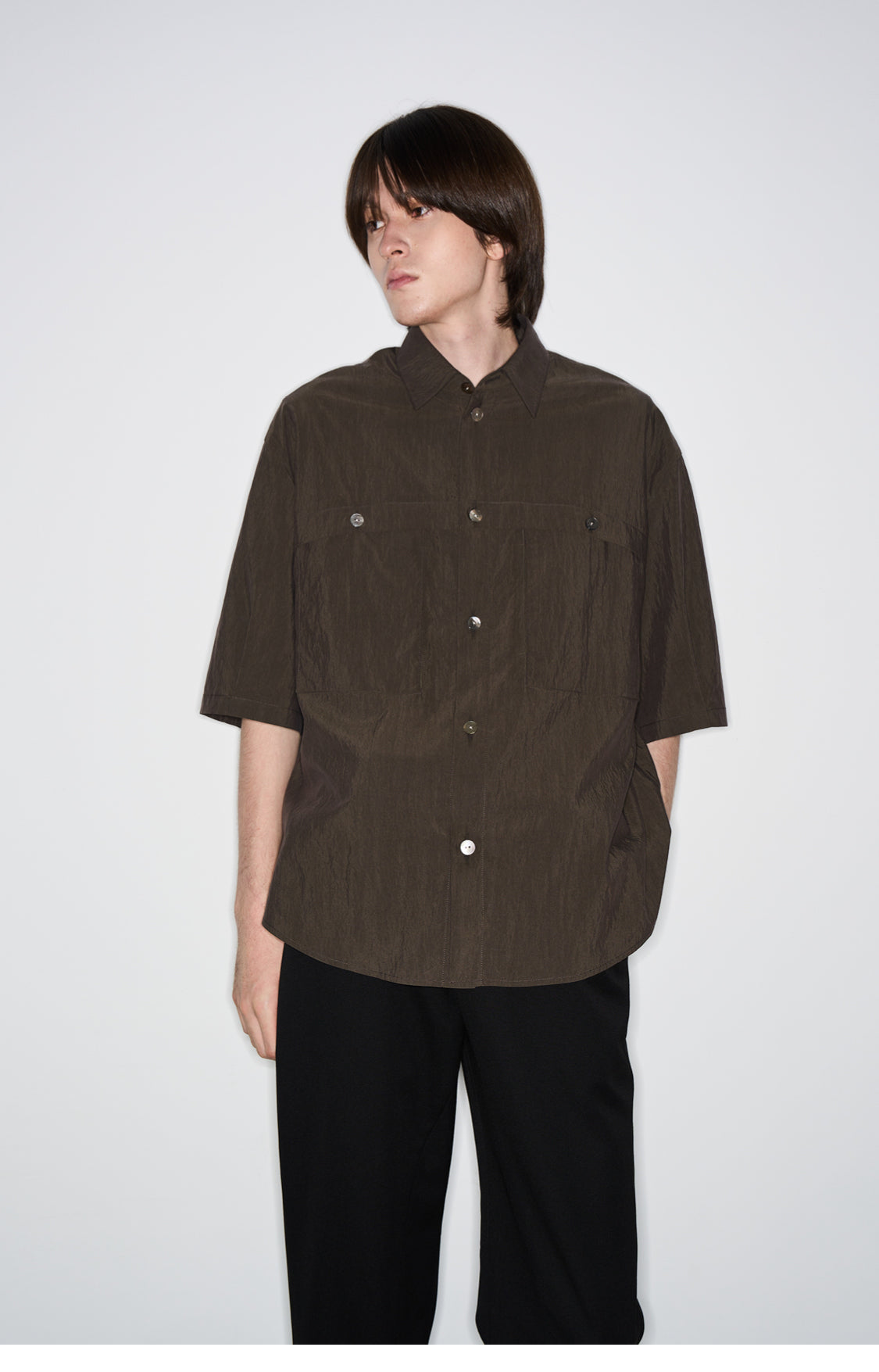 Wrinkled nylon shirt