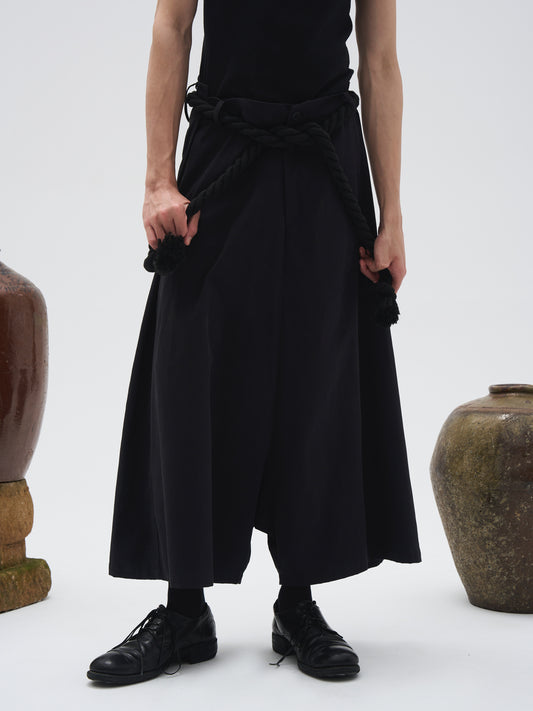 Hemp rope samurai crotch pants