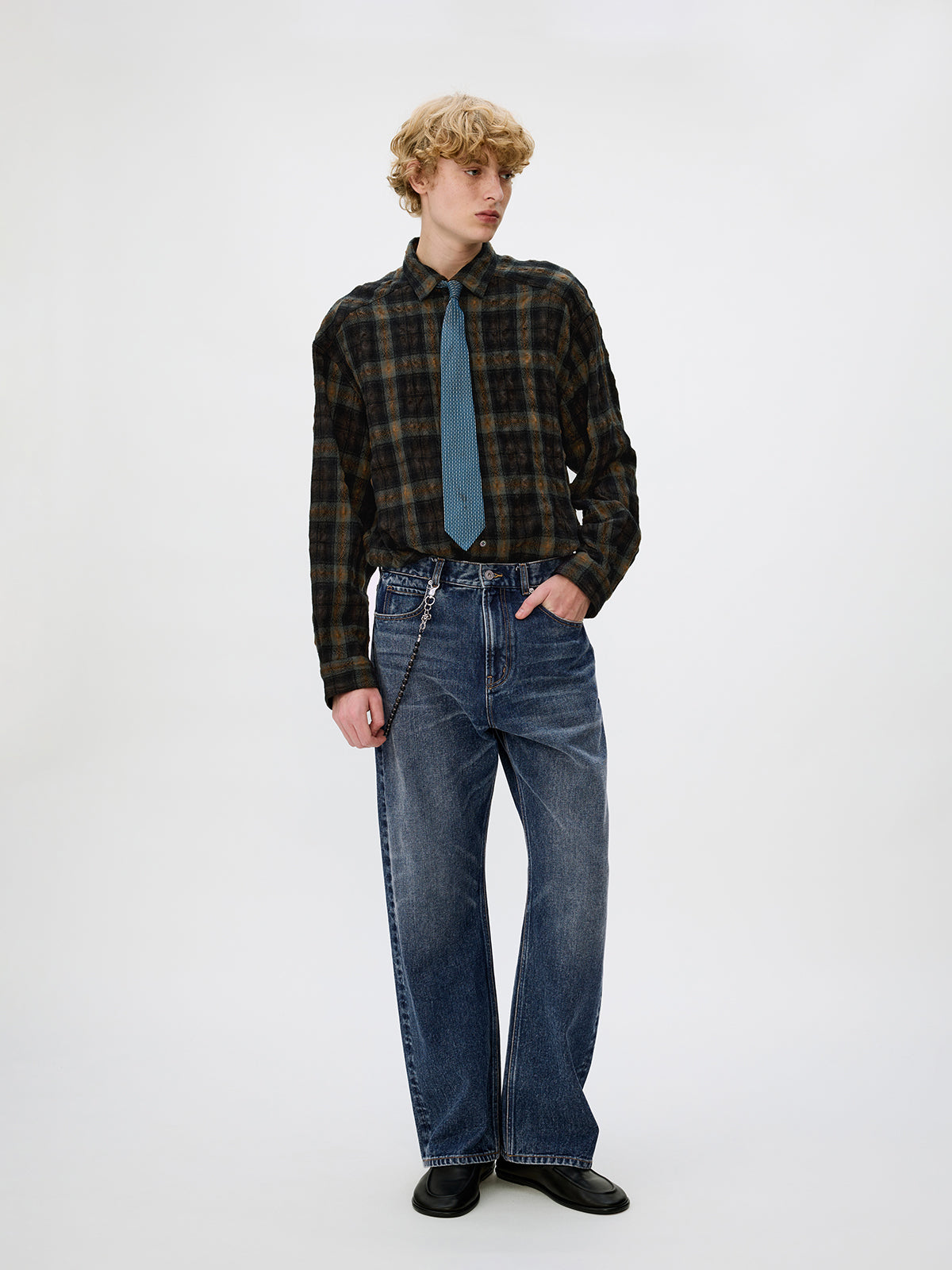 Cotton Twill Straight Leg Jeans