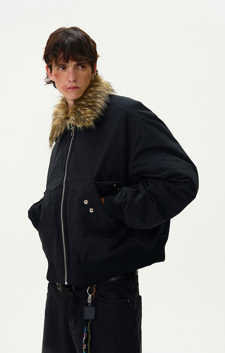 Detachable fur collar Jacket