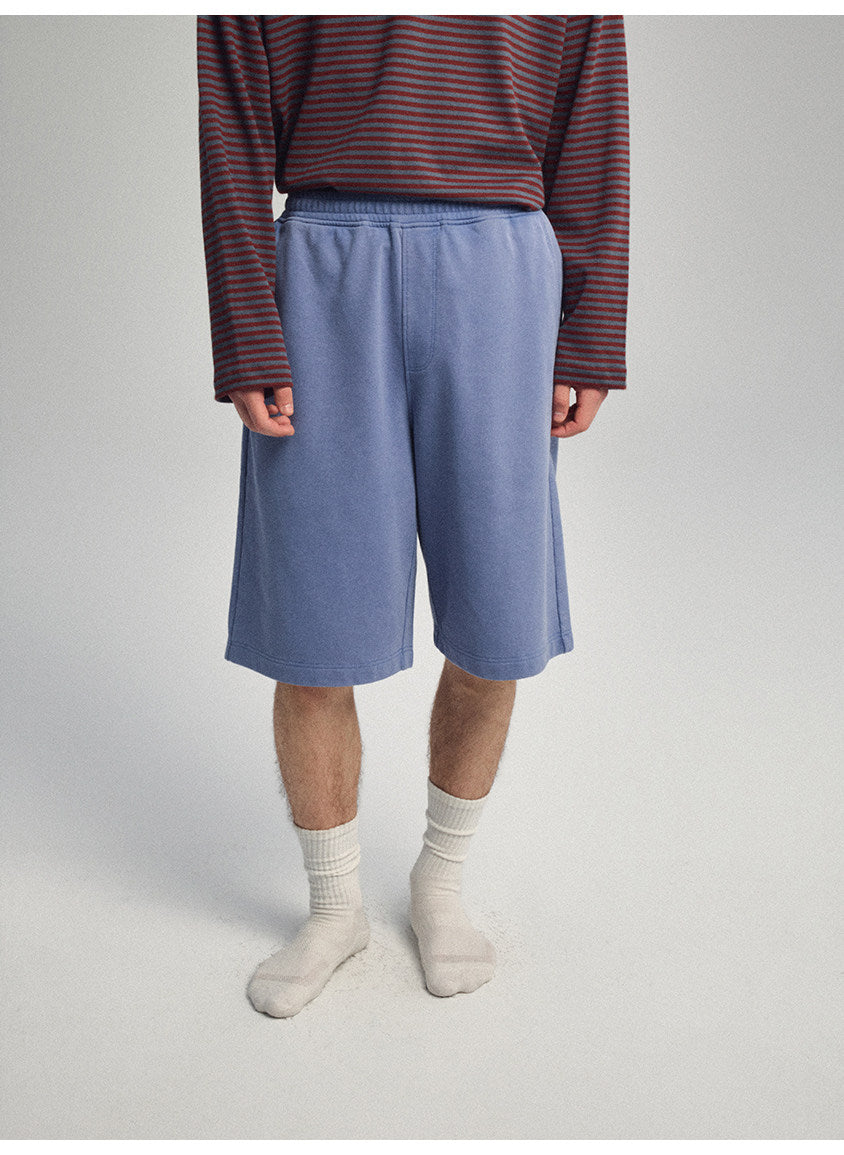 Vintage-Style Washed Sports Shorts
