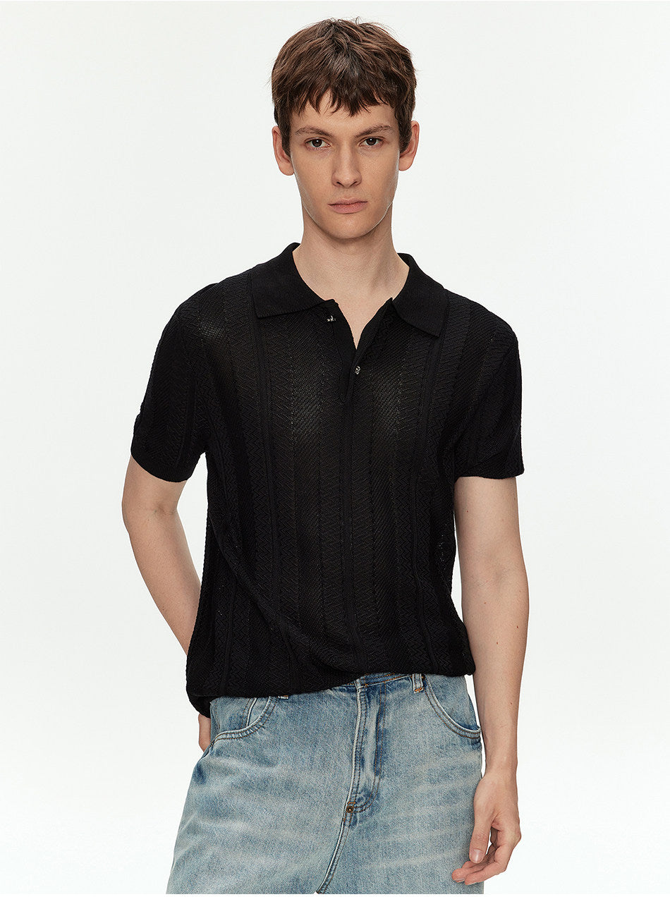 Casual Knit Polo Shirt