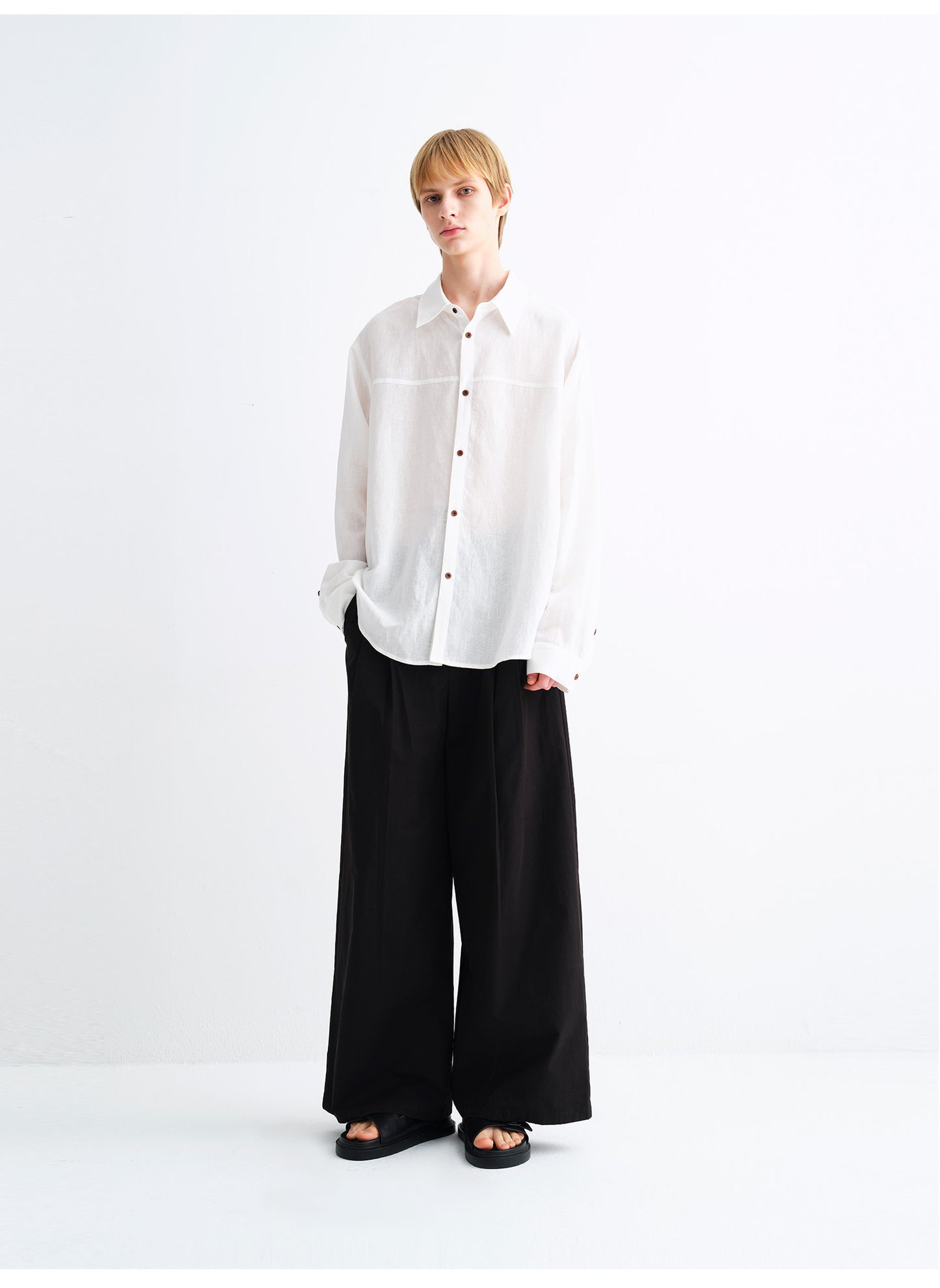 Casual Pants with Elastic Waist and Wide Legs