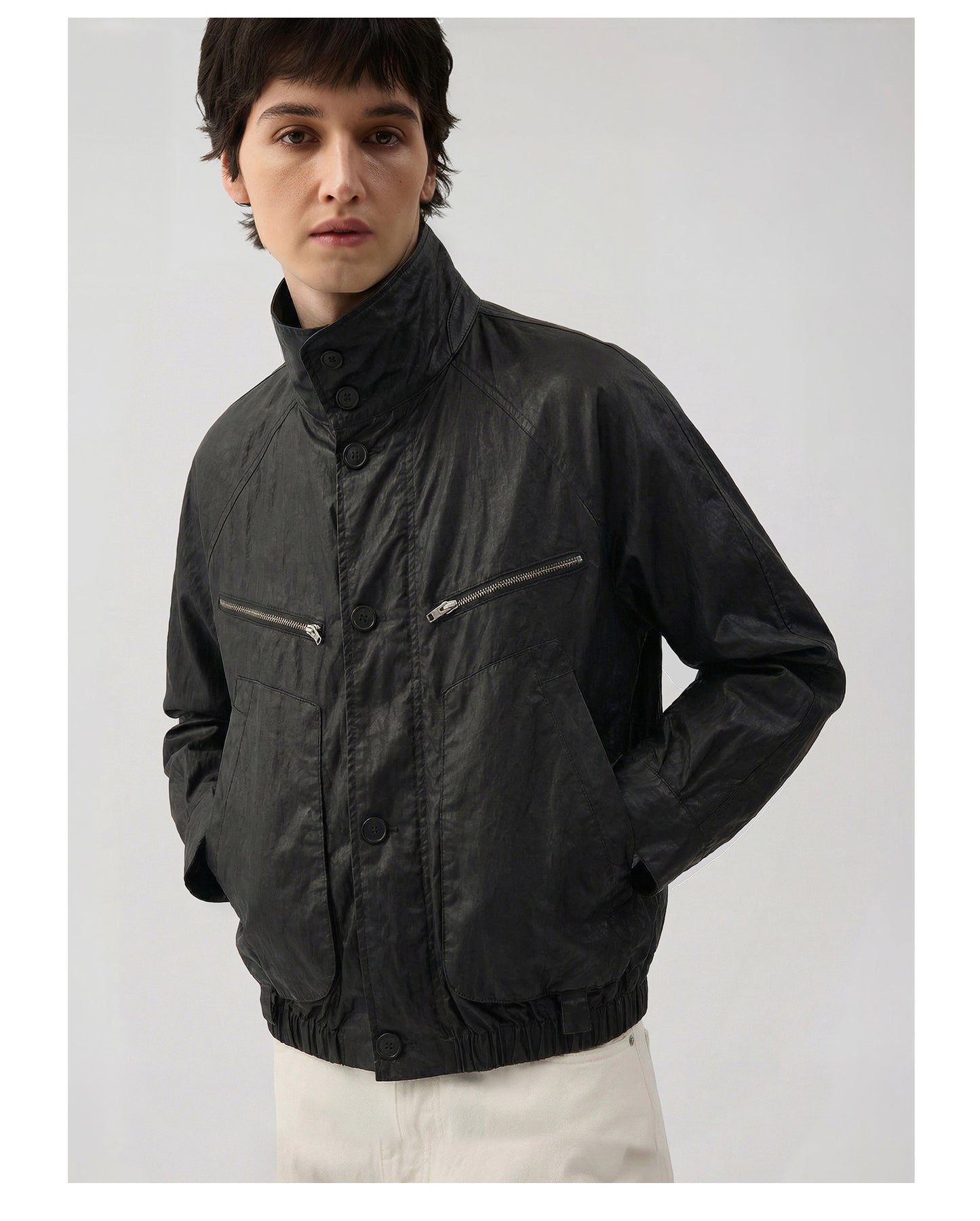 Waxed nylon jacket
