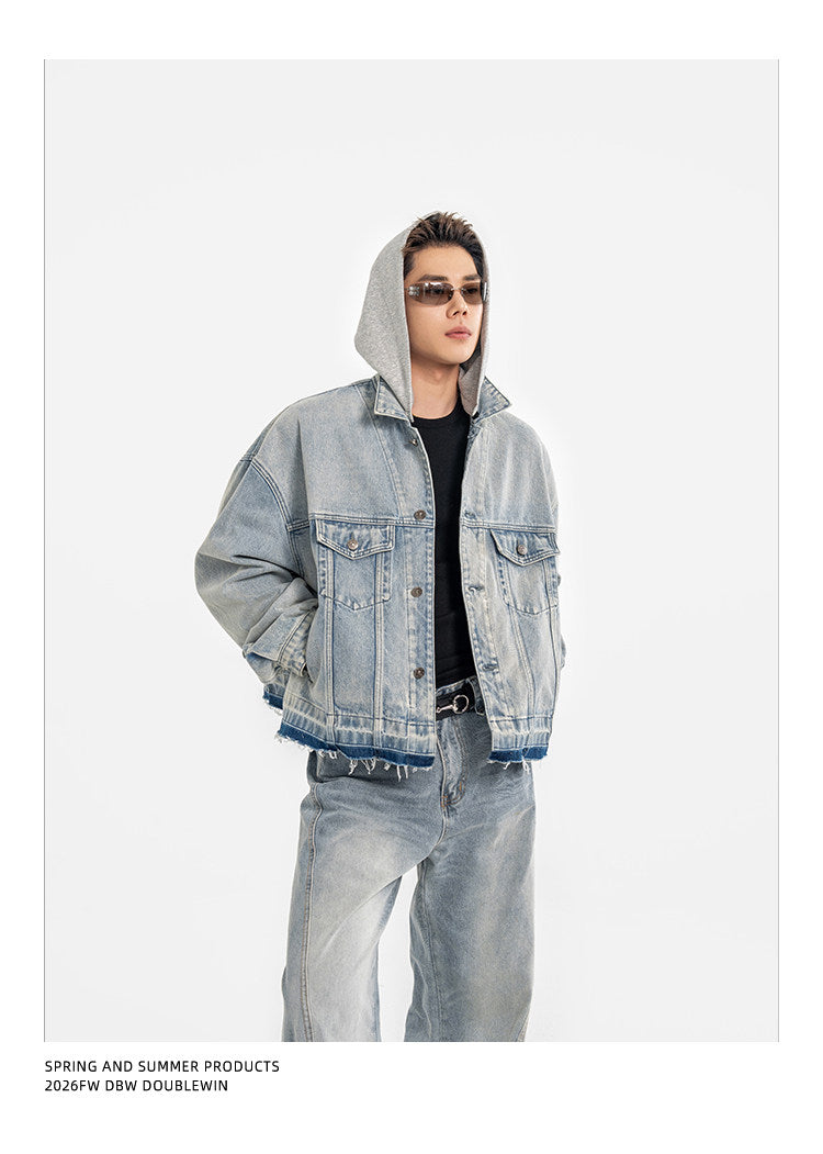 Distressed Washed Denim Jacket