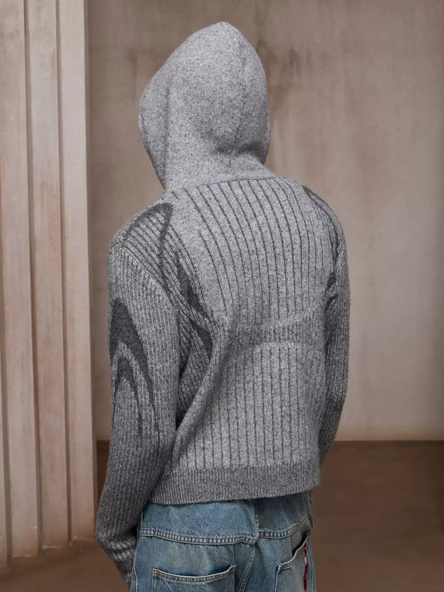 Wool-Blend Zip-Up Cardigan