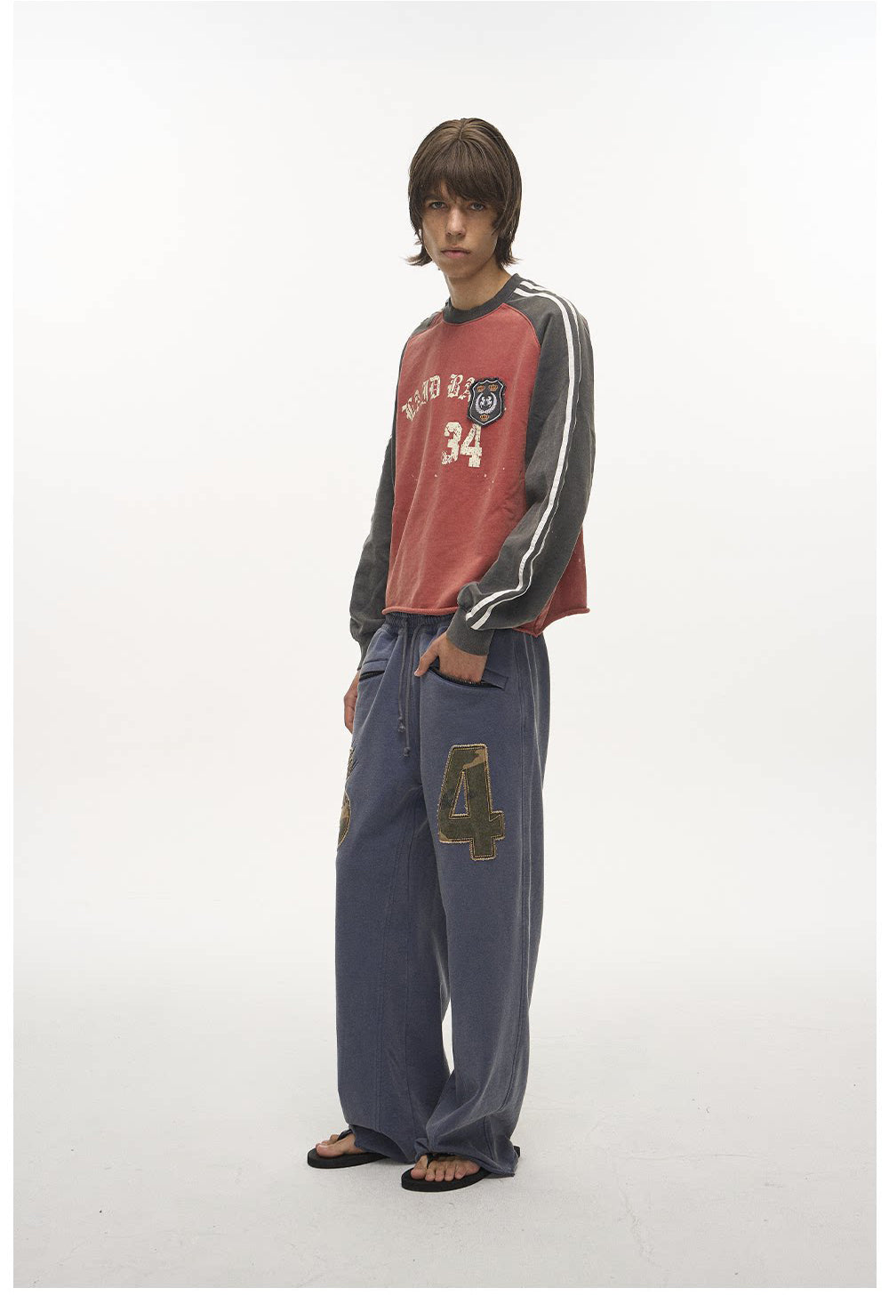Wash-Distressed Digital Appliqué Sweatpants