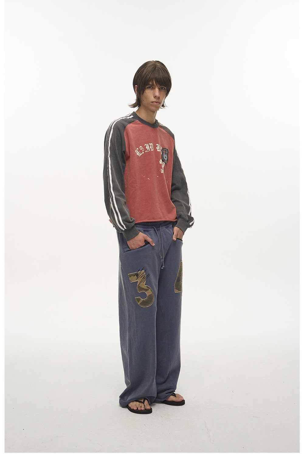 Wash-Distressed Digital Appliqué Sweatpants