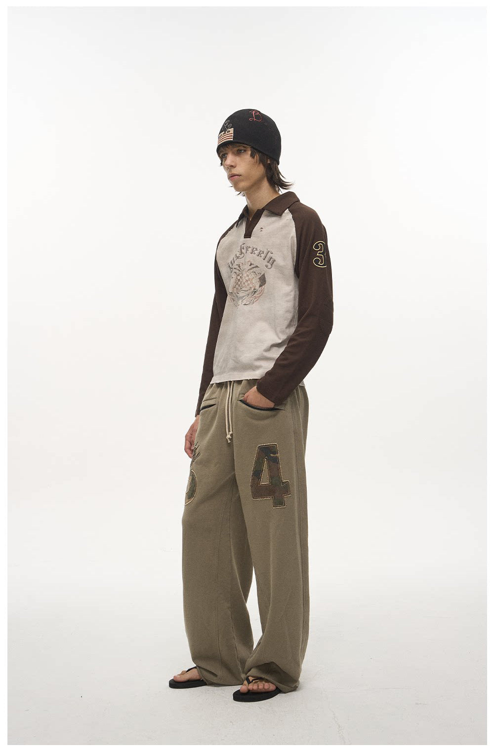 Wash-Distressed Digital Appliqué Sweatpants