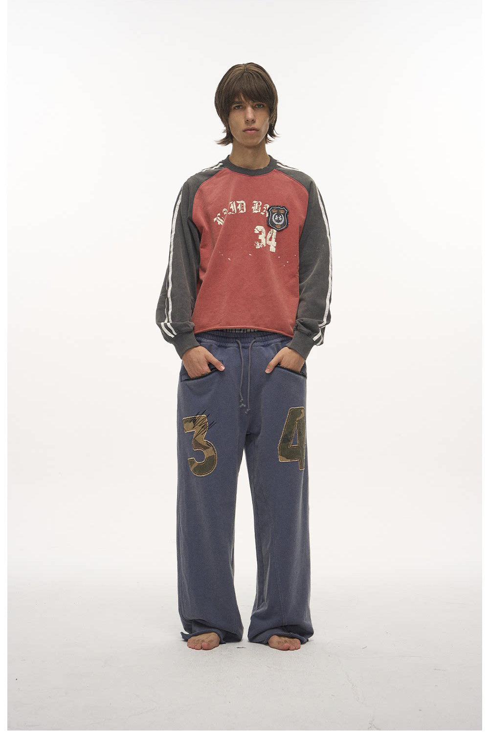 Wash-Distressed Digital Appliqué Sweatpants