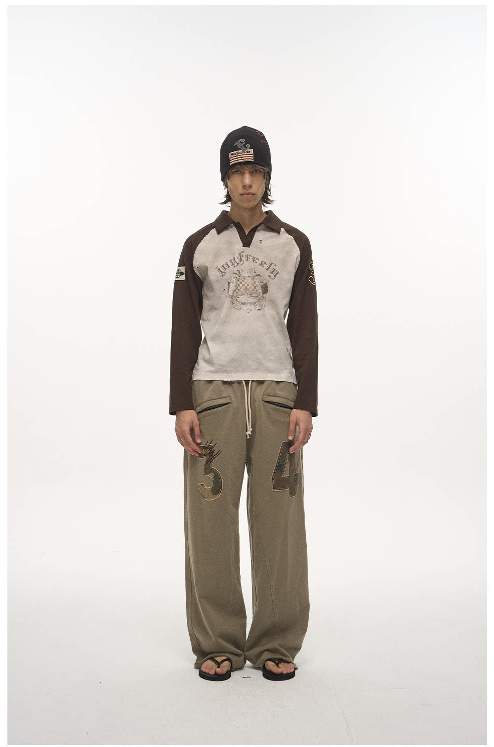 Wash-Distressed Digital Appliqué Sweatpants