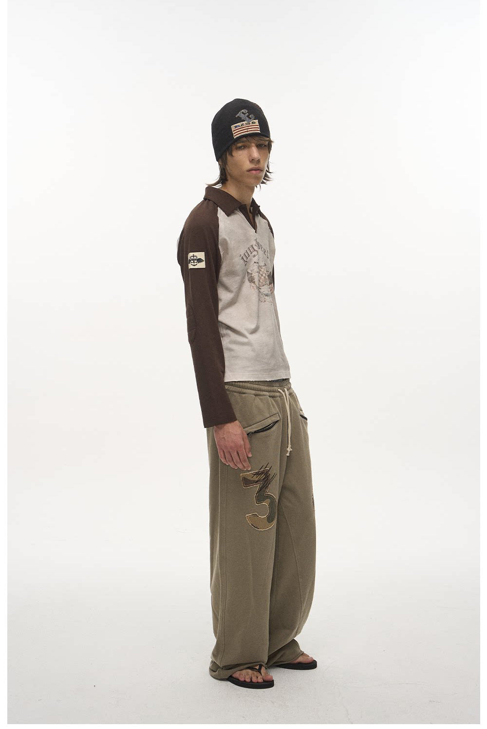Wash-Distressed Digital Appliqué Sweatpants