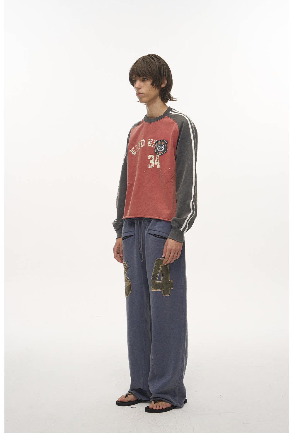 Wash-Distressed Digital Appliqué Sweatpants