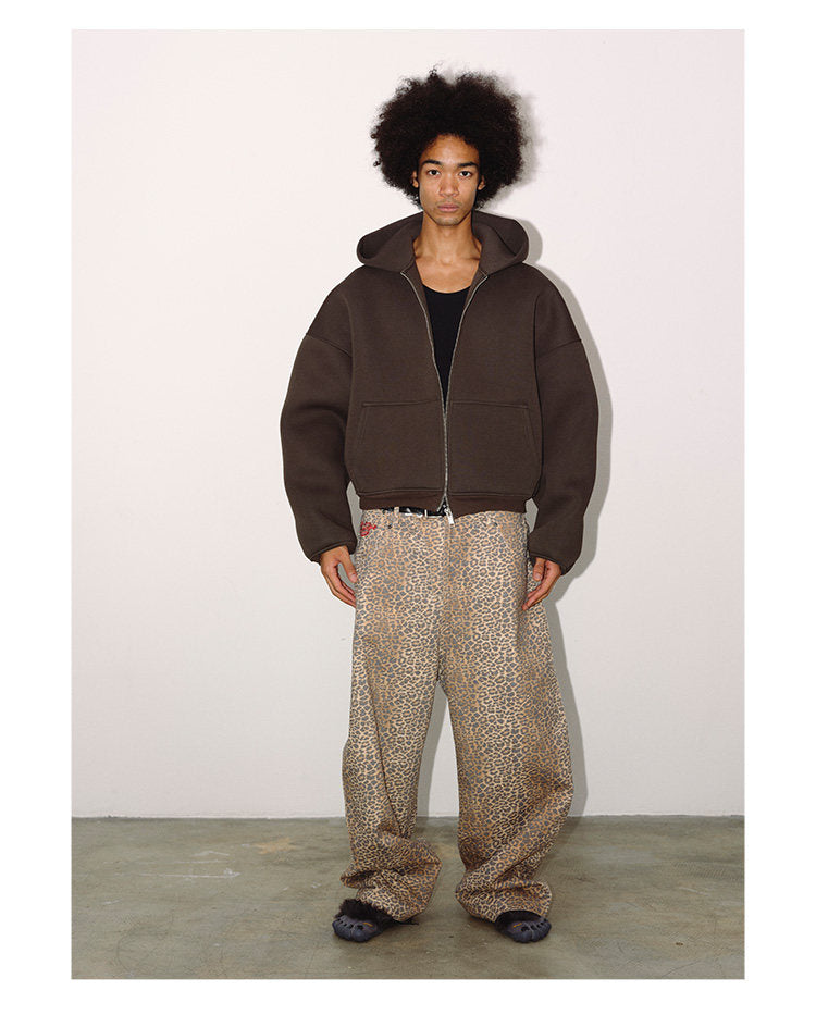 Gradient Leopard Print Baggy Pants