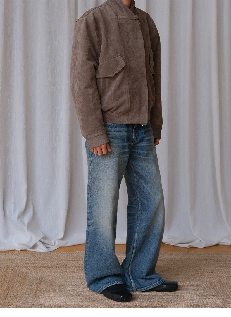 Suede Standup Collar Jacket