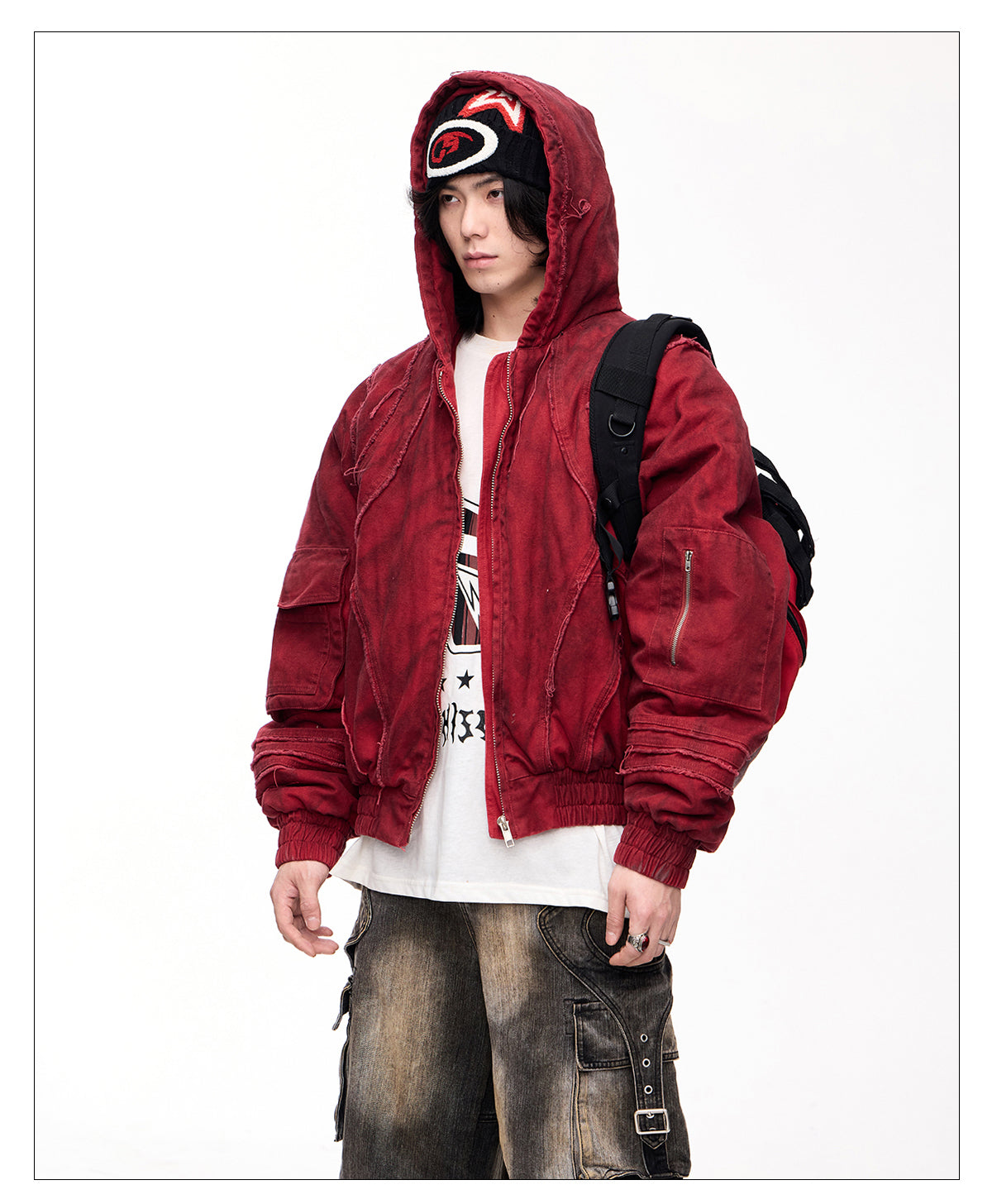 Washed Loose Hooded Jacket