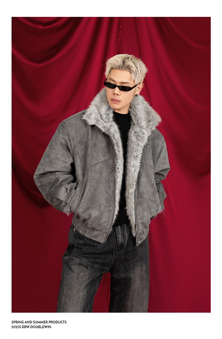 Faux Fox Fur Cotton Jacket