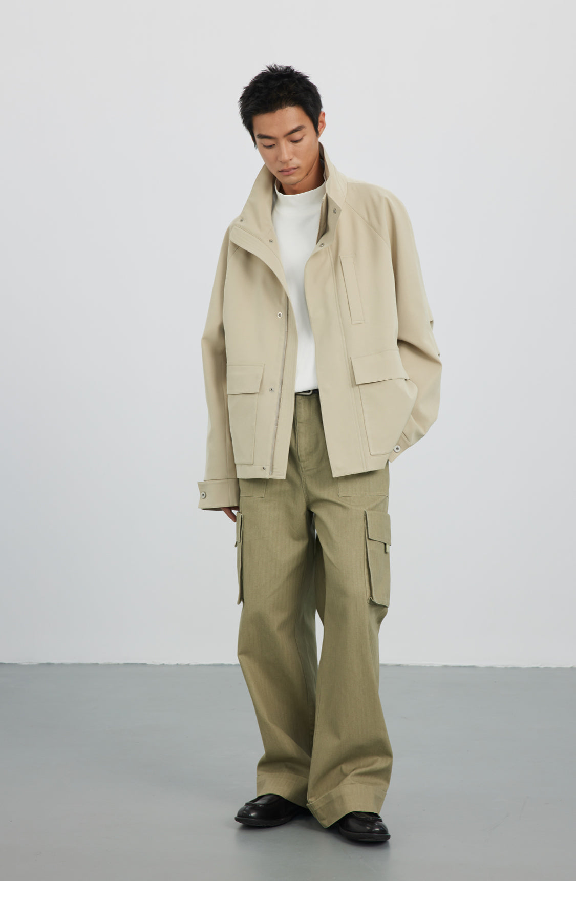 Stand collar short jacket