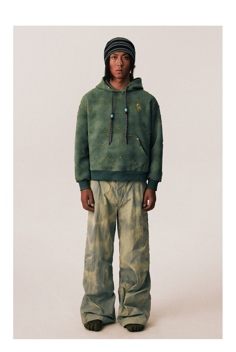 Crack Pattern Hooded Sweatshirt