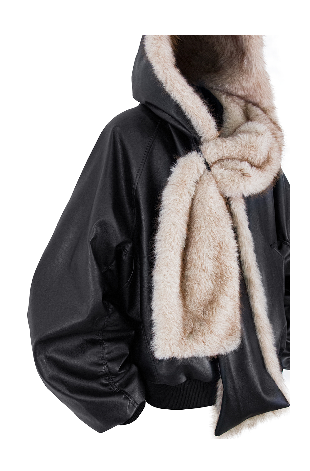 Detachable Scarf Bomber Jacket