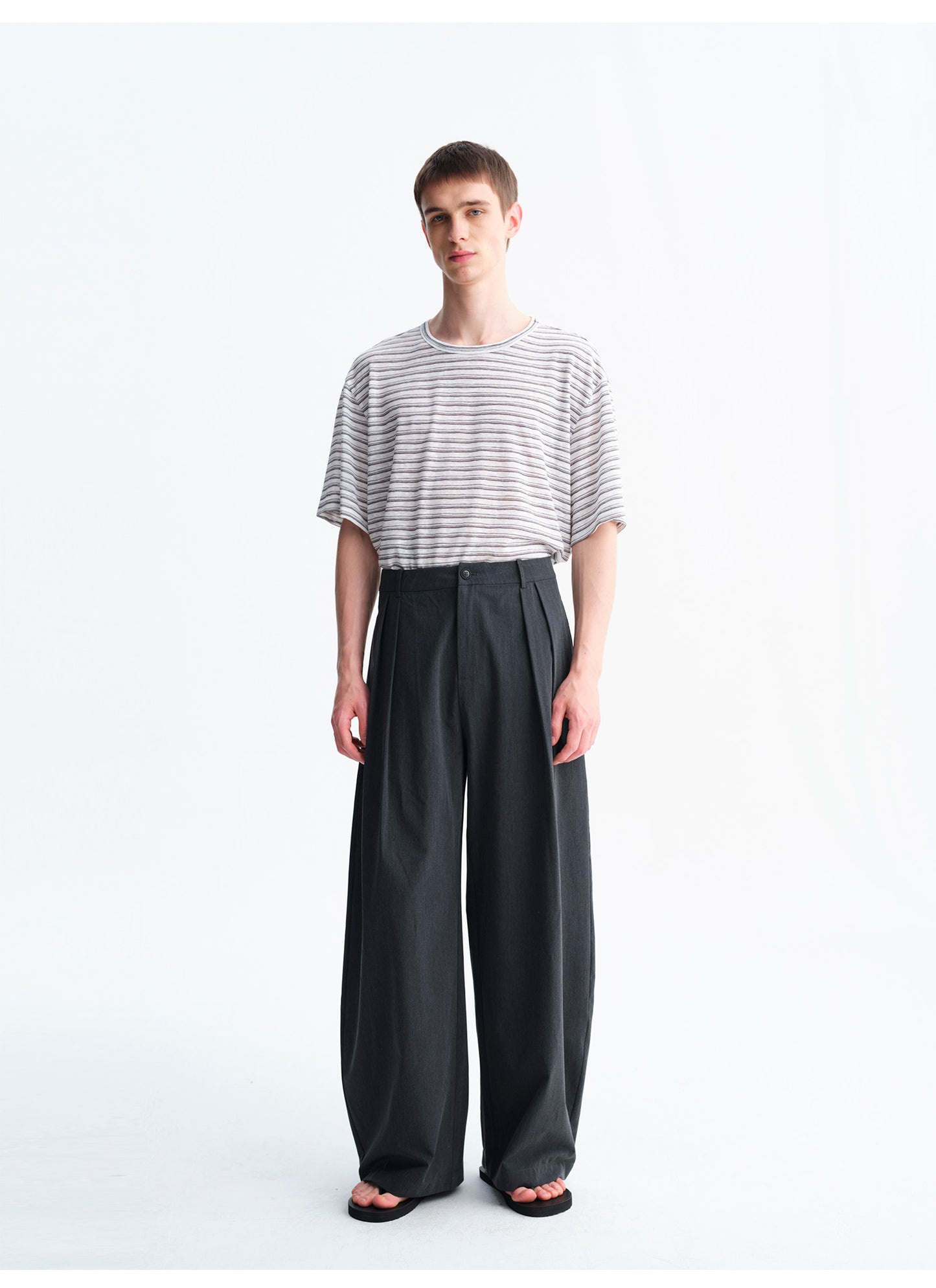 Casual Pants with Double Pleats