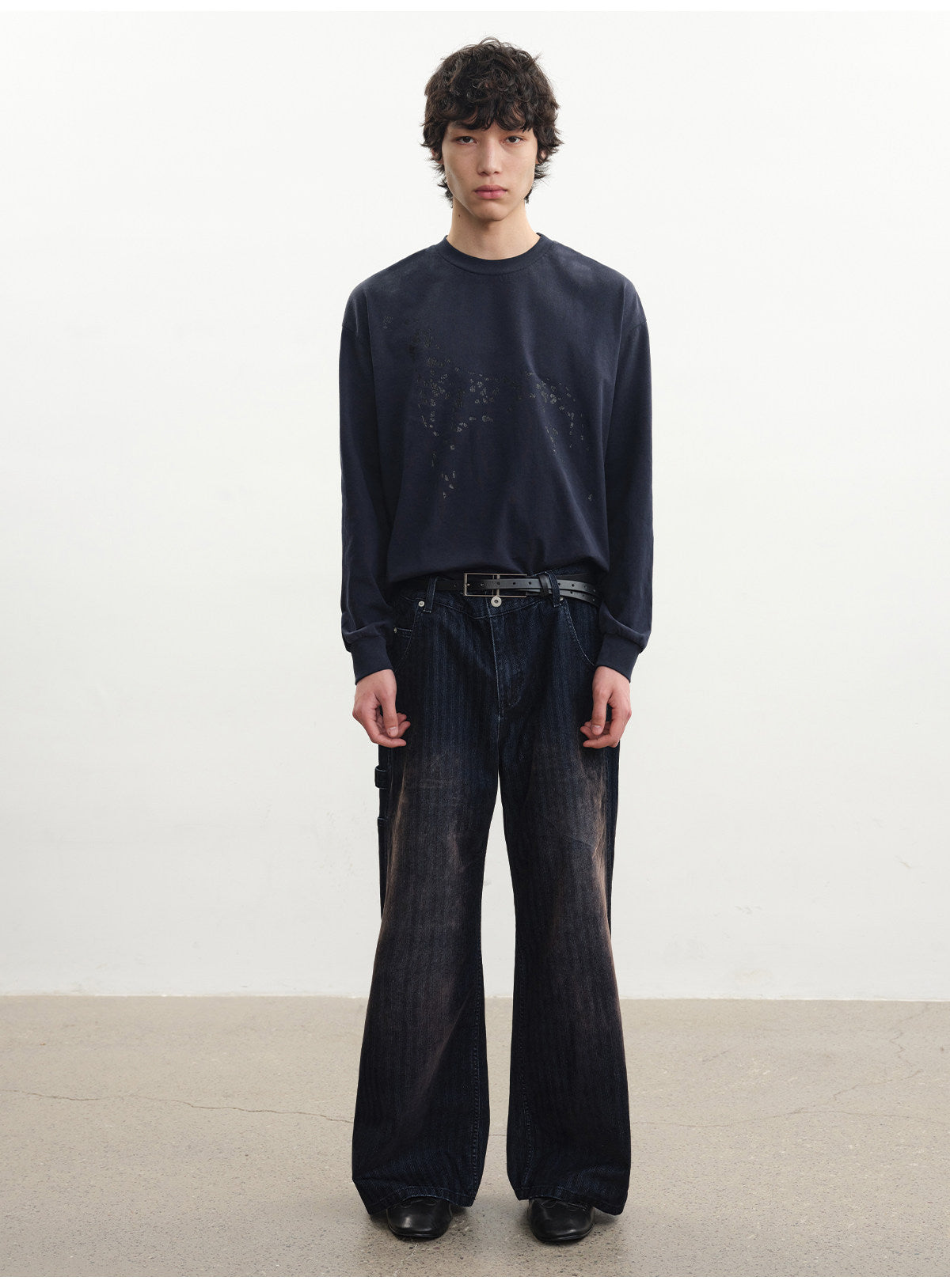 Distressed Print Faded Finish T-Shirt