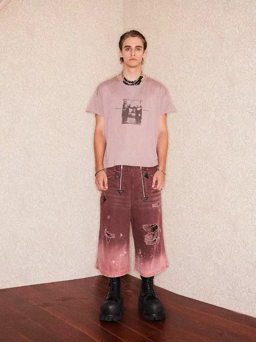 Ultra-thin wool printed T-shirt