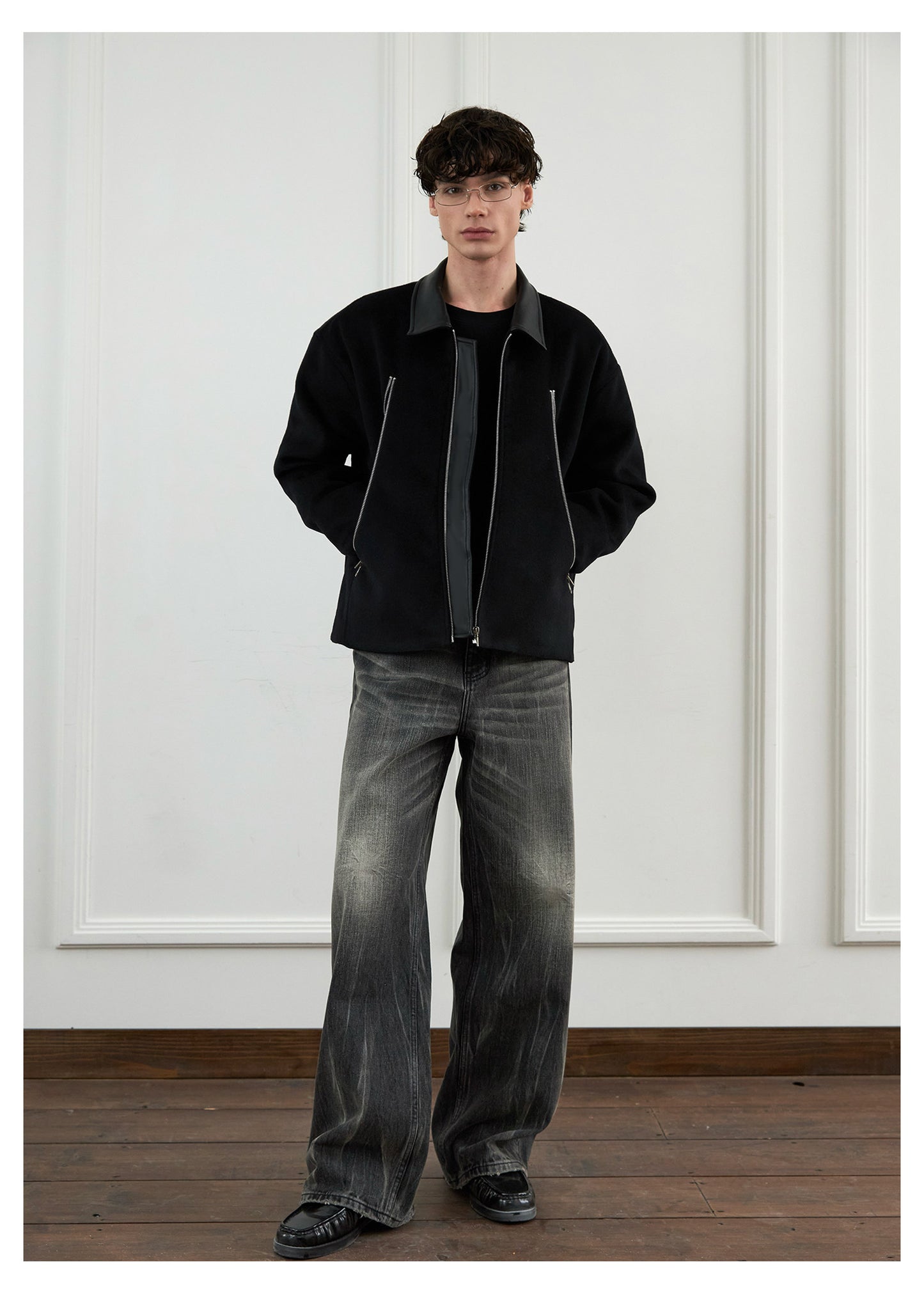 Heavyweight Wool Jacket with Zipper